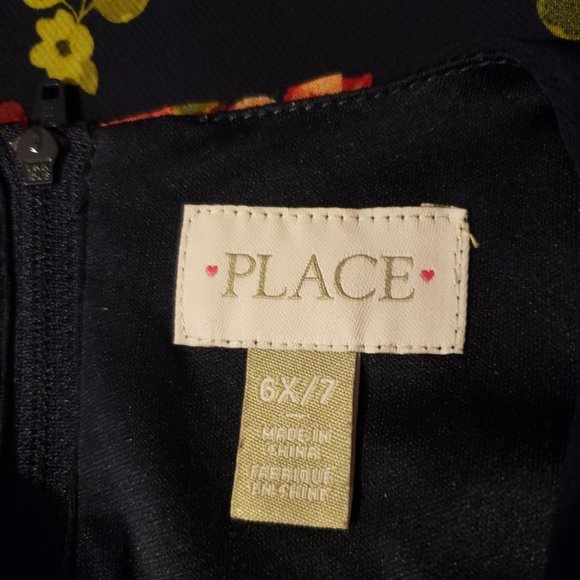 Place Girls Size 6X/7 Floral Blue Dress - Pre-Owned - Picture 4 of 7